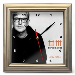Часы настенные "Depeche Mode - Andy Fletcher", Цвет рамки может быть другим.