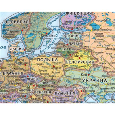 Карта-пазл. Европа (фрагменты по странам) 33х23см.