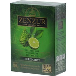 Zenzur. Зеленый чай с бергамотом 100 гр. карт.пачка