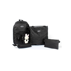 Комплект MF-5012  (рюкзак+сумка+пенал+косметичка)   1отд,  6внеш+1внут/карм,  черный 256477