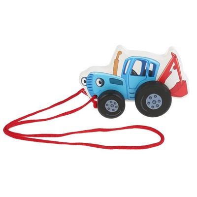 Деревянная развивающая игрушка-каталка «Синий трактор»