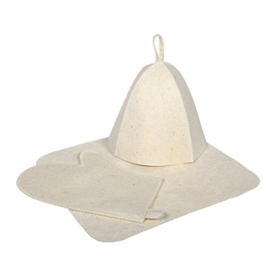 .Комплект 3 предмета (шапка,коврик,рукавица) войлок Hot Pot