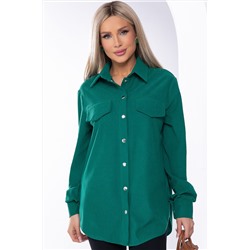 Ярко-зелёная вельветовая рубашка в стиле оверсайз