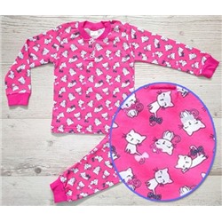 Пижама "котики" для девочки, 7 лет (кофта+брюки) УЗБЕКИСТАН