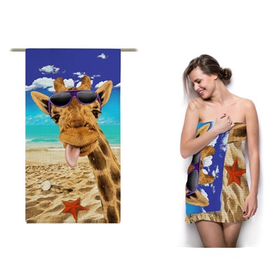 Вафельное пляжное полотенце жирафа