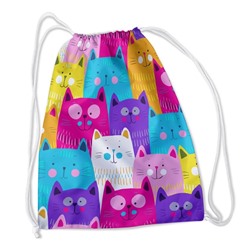 Сумка-рюкзак Разноцветные котики