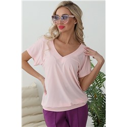 Блузка розовая с коротким рукавом