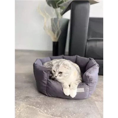 Лежанка для кошек круглая темно-серый