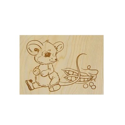 Набор досок с рисунком для выжигания «Белочка и мышка» (2 штуки)