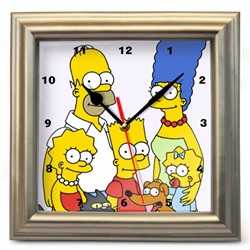 Часы настенные "Симпсоны" (2), Цвет рамки может быть другим.