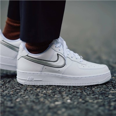 Nike Air Force 1 '07 Essential (GS) " White Metallic "