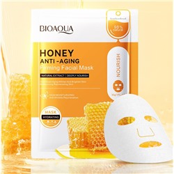 Увлажняющая тканевая маска для лица с мёдом BIOAQUA Honey Anti-Aging Facial Mask