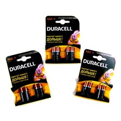 Батарейки DURACELL РАБОТАЕТ НАМНОГО ДОЛЬШЕ! мизинчиковые 4 шт.