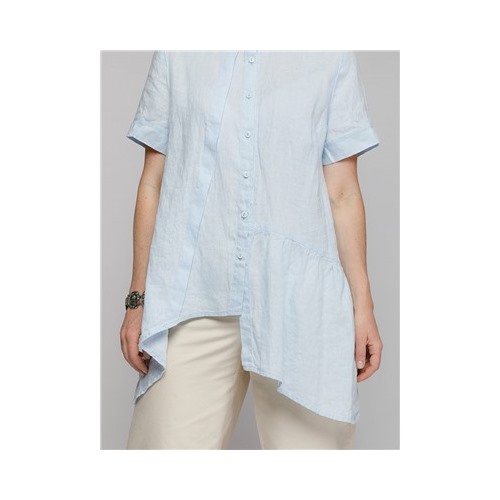 Блуза, 100% лен, цвет светло-голубой, размер 48/50