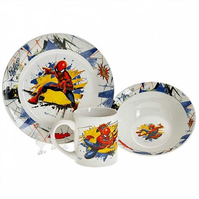 Набор посуды 3 предмета детский КРС-1863 "Человек-паук" (фарфор)