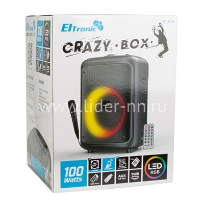 Колонка 06" (20-30 CRAZY BOX 100) динамик 1шт/6.5" ELTRONIC с TWS                  
                                          
                                -10%