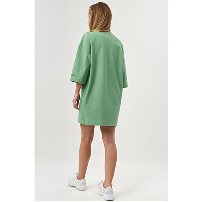 Платье-футболка с принтом на руке зеленый