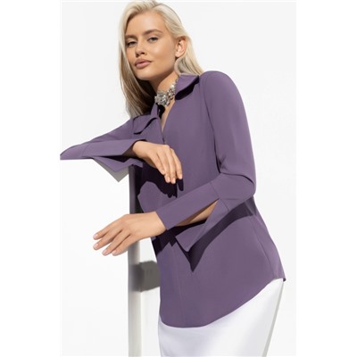 Блузка с длинным рукавом фиолетового цвета