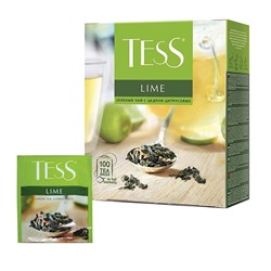 Чай TESS "Lime" зеленый с цедрой цитрусовых, 100 пакетиков по 1,5г 621035