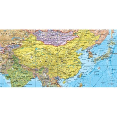 Настенная политическая карта мира большая с инфографикой (17 млн) 230х154см.
