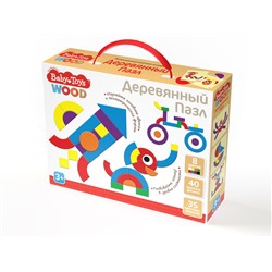 Деревянный пазл 40 элементов Baby Toys Wood