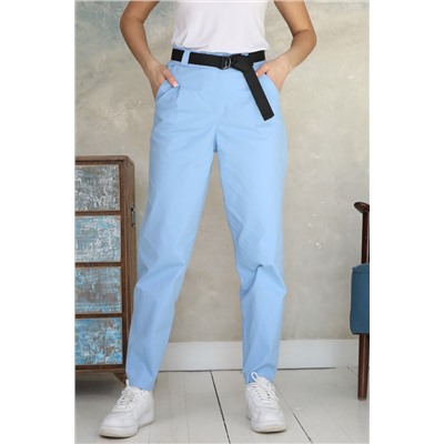 Голубые брюки с карманами