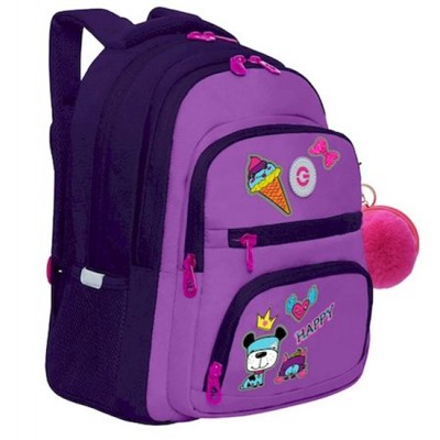 Рюкзак школьный RG-362-2/4 фиолетовый - лаванда 30х39х20 см GRIZZLY