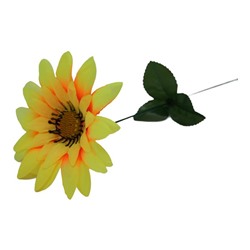 Цветок искусственный Георгин 38см желтый с оранжевой серединой YL-32-1 (вып.по 10шт.)