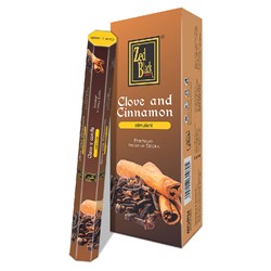 CLOVE AND CINNAMON Premium Incense Sticks, Zed Black (ГВОЗДИКА И КОРИЦА премиум благовония палочки, Зед Блэк), уп. 20 палочек.