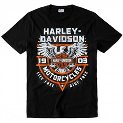 Футболка "Harley-Davidson (Life free - Ride free)"