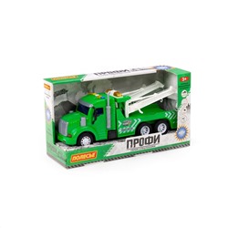 322810 Полесье "Профи", автомобиль-эвакуатор инерционный (со светом и звуком) (зелёный) (в коробке)