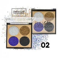 Блестящие гелевые тени Full Glitter Eyeshadow (с блестками), палетка глиттеров 4 цвета №2
