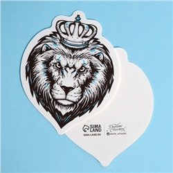 Открытка формовая «Лев», 7,8 × 10 см