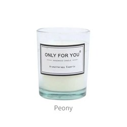 ONLY FOR YOU Handmade candle PEONY (Свеча ароматическая ПИОН, высота 6 см.), 1 шт.