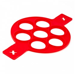 Форма 37×23×1 см для яичницы и оладьев силиконовая BE-4487S "Круги" красная