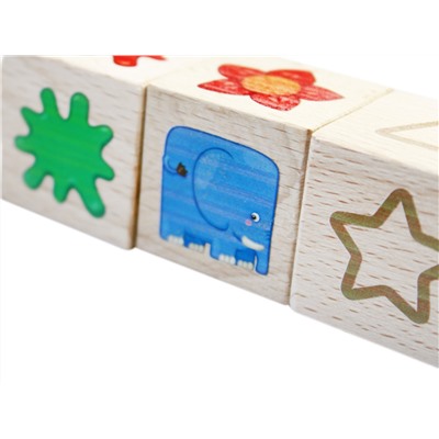 Кубики деревянные на оси «Учим формы» (3 кубика)