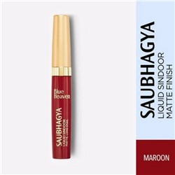 SAUBHAGYA Liquid Sindoor, Matte Finish, MAROON, Blue Heaven (Жидкий Матовый кумкум БОРДОВЫЙ для нанесения бинди, Блю Хэвен), 7 мл.