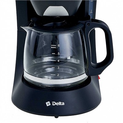 Кофеварка 600 Вт, 600 мл DELTA DL-8153 черная
