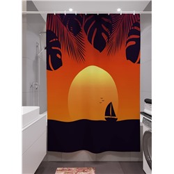 Фотоштора для ванной Тропики и закат