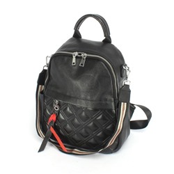 Рюкзак жен натуральная кожа OPI-8660,  1отд,  3внутр+4внеш/карм,  черный 250582