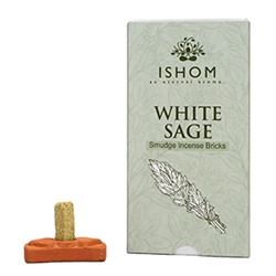 ISHOM Smudge Incense Bricks WHITE SAGE, Aromatika (ИШОМ Ароматические брикеты БЕЛЫЙ ШАЛФЕЙ, для очищения дома и удаления негативной энергии, Ароматика), 1 уп.