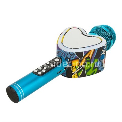 Колонка-микрофон (Q5) Bluetooth/USB/караоке (синяя)