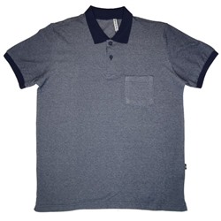 Рубашка-поло большого размера с карманом (Fayz-M), синий