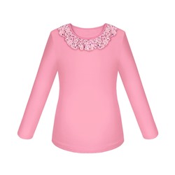 Розовый школьный джемпер (блузка) для девочки 8089-ДШ17