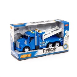 322809 Полесье "Профи", автомобиль-эвакуатор инерционный (со светом и звуком) (синий) (в коробке)