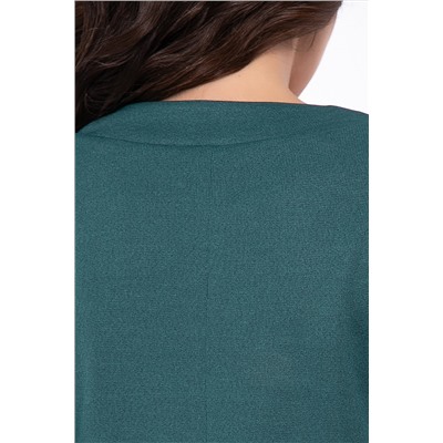 Зелёное трикотажное платье с поясом-кушак