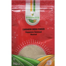 CARDAMOM GREEN POWDER, Everfresh (КАРДАМОН ЗЕЛЁНЫЙ МОЛОТЫЙ, Эверфреш), 50 г.