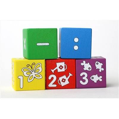 Набор деревянных кубиков «Веселый счет», 12 штук