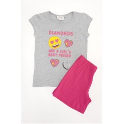 Комплект для девочки Emoji футболка + шорты