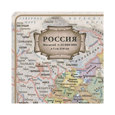 Подтарельник с картой России в ретро-стиле